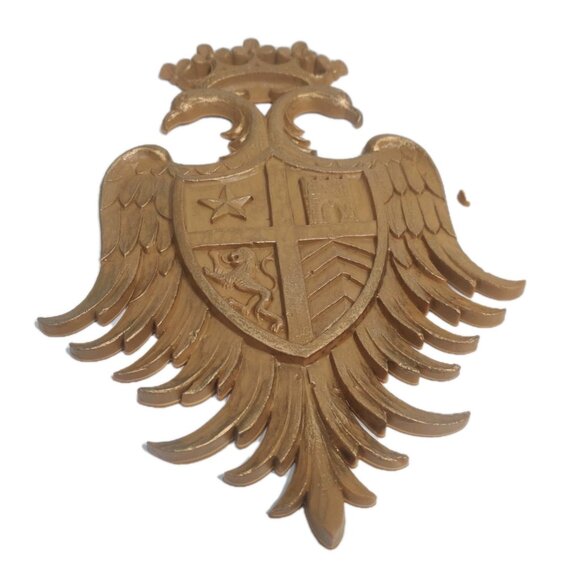 2 Vtg Syroco Decor Knight Coat of Arms Eagle Wall Plaque 7248 & 7249 14.5x9.5" - Picture 5 of 16